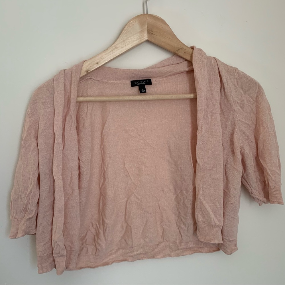 NWOT Talbots Silk Open-front Cropped Cardigan